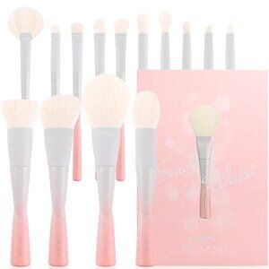 Pink and White Makeup Brush Set